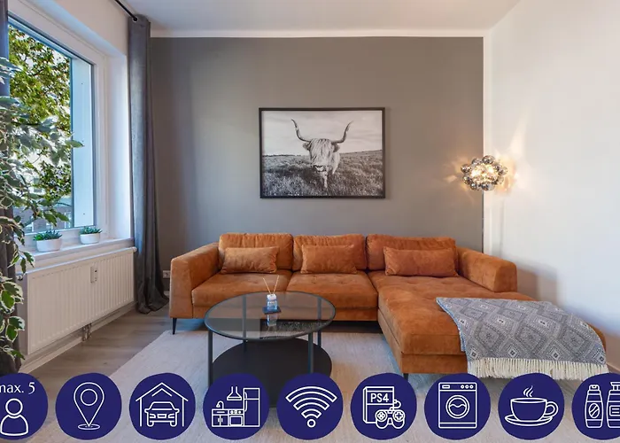 Lejlighed Modern Und Ruhig, Mit Garage & Ps4, Nahe Messe, Rue Und Uniklinik, Voll Ausgestattete Kueche, Bad Mit Dusche Und Badewanne